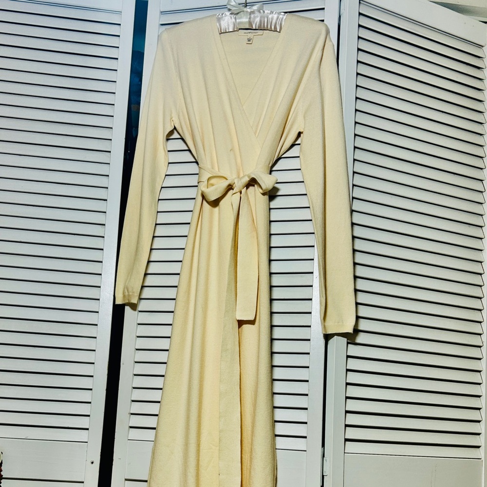 Grade & Gather Cream Long Sleeve Wrap Dress